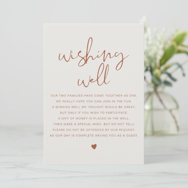 CORIANDER Boho Terracotta Wishing Well Sign Invitation (Standing Front)