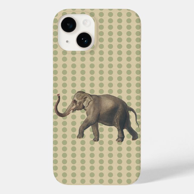 Coriander Spice Moods Dots with Elephant Case-Mate iPhone Case (Back)