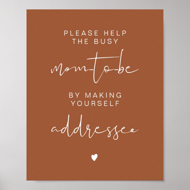 CORIANDER Terracotta Address the Envelope Sign  (Front)