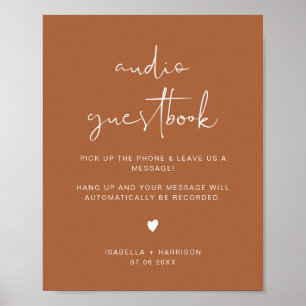 CORIANDER Terracotta Audio Guestbook Wedding Sign 