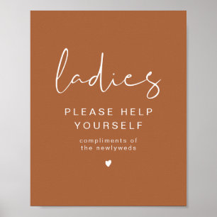 CORIANDER Terracotta Ladies Bathroom Toiletry Poster