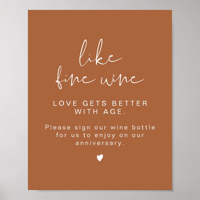 CORIANDER Terracotta Wine Wedding Guestbook Sign (Front)