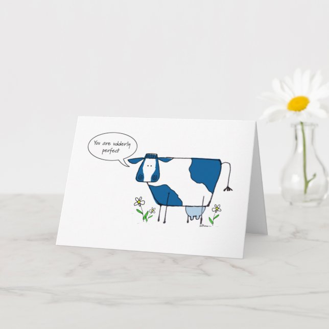 Corinna Cow "Udderly Perfect" Greeting Card (Small Plant)