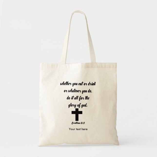 Corinthians 10:31 tote bag (Front)