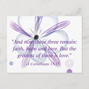 Corinthians Bible Verse Flower Art Postcards