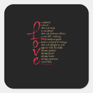 Corinthians Bible Verse Love Is Patient Love Is Ki Square Sticker