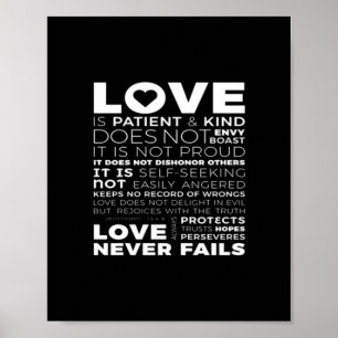 Corinthians Love Is Patient And Kind Does Not Envy Poster