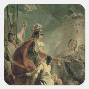 Coriolanus in the Environs of Rome, c.1725 Square Sticker