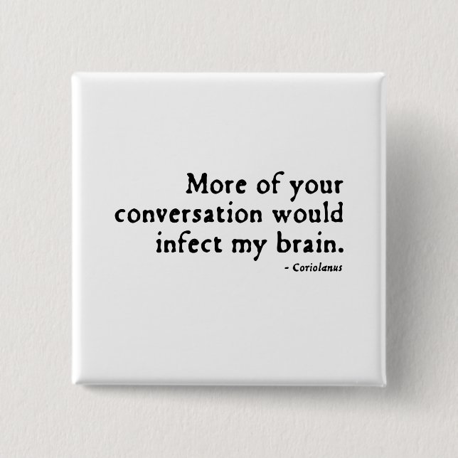 Coriolanus Insult (16thC version) 15 Cm Square Badge (Front)