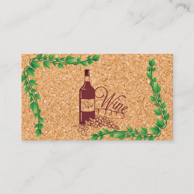 Cork and Wine Bottle Vines Business Card (Front)