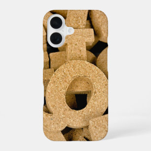 Cork block letters iPhone 16 case