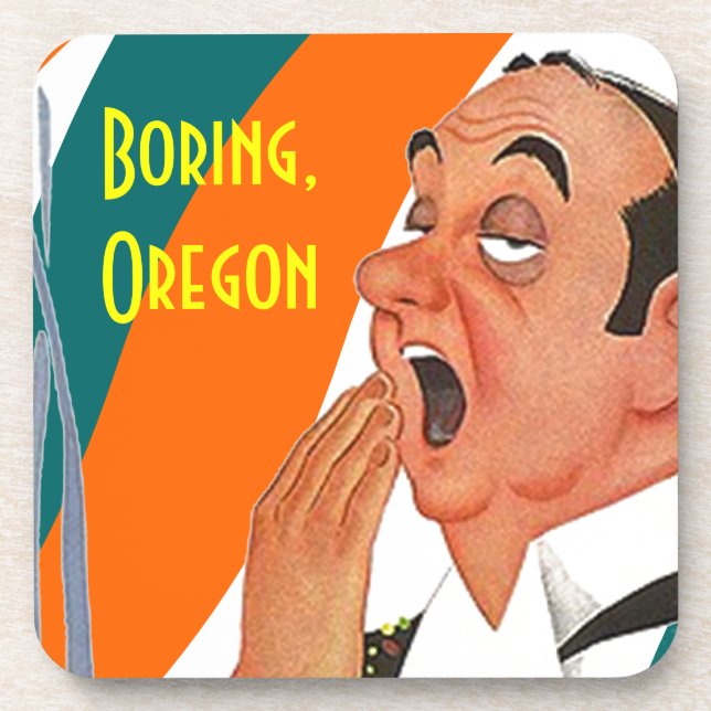 Cork Coaster Place Named Boring Oregon Yawn Town (Front)