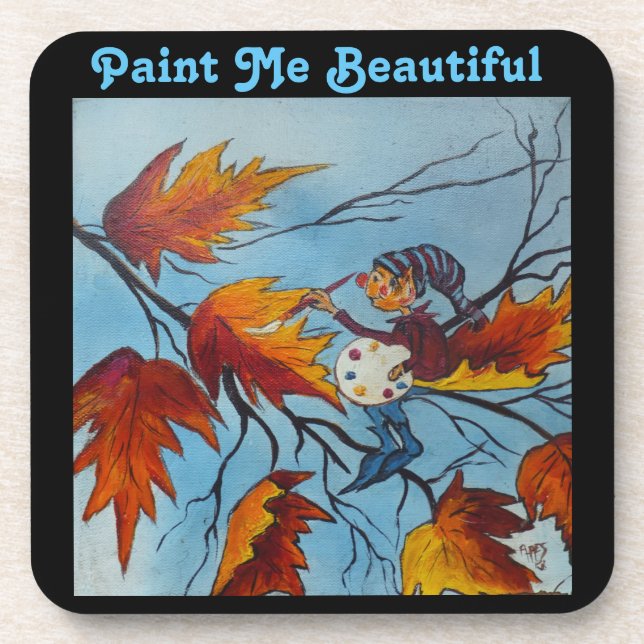 Cork Coaster Set Ann Hayes Pixie Painting (Front)