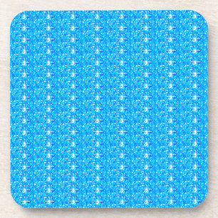 Cork Coaster Set Baby Blue Glitter