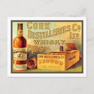Cork Distilleries Whisky Vintage Ad Postcard
