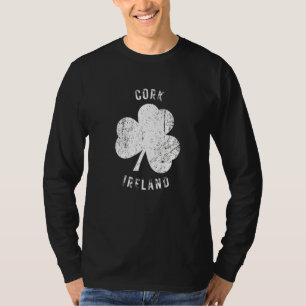 Cork Ireland Vintage Shamrock Distressed Look T-Shirt