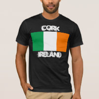 Cork, Ireland with Irish flag