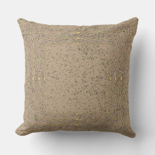 Cork Pattern with Wavy Lines Cushion