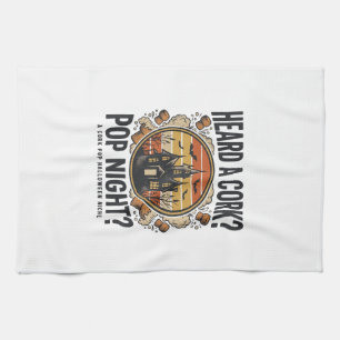 Cork Pop Halloween Haunted House Vintage Shirt_1 Tea Towel