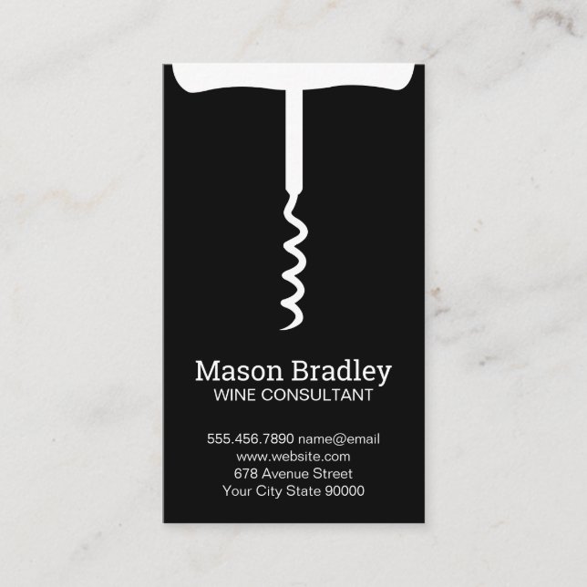 Cork Screw Business Card (Front)