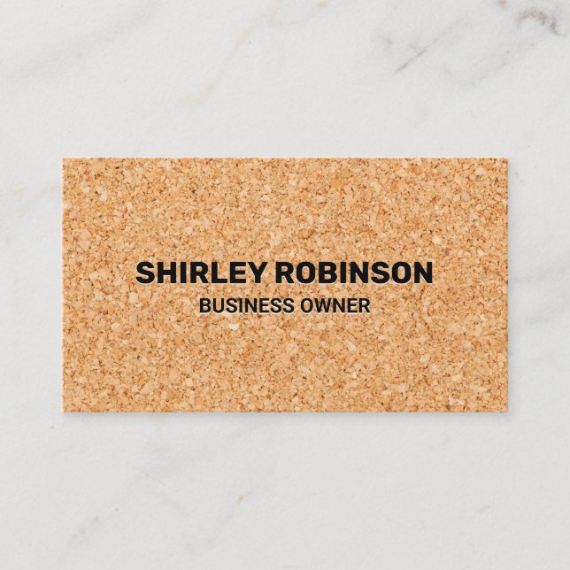 Cork Texture Background Business Card (Front)