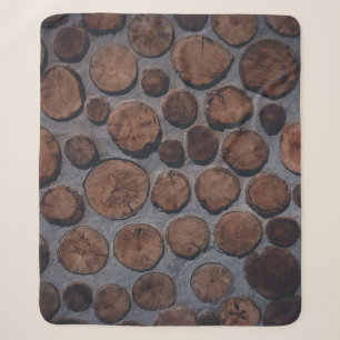 Cork wood decors sherpa blanket