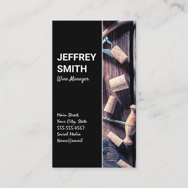 Corks and Wine Openers Business Card (Front)