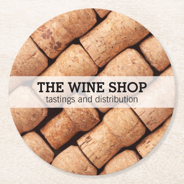 Corks | Wine Tastings Round Paper Coaster (Front)