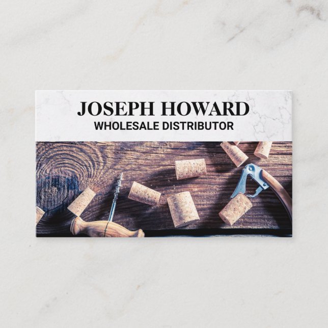 Corks | Wooden Table Business Card (Front)