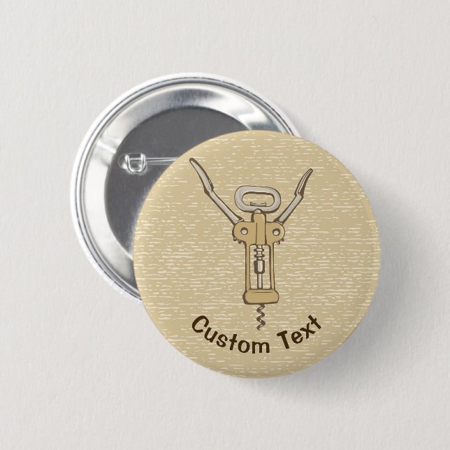 Corkscrew 6 Cm Round Badge (Front & Back)