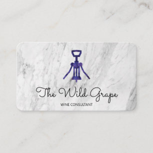Corkscrew and Marble   Sommelier Business Card