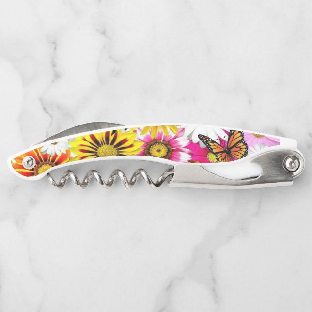 Corkscrew Bottle Opener Floral (Back)