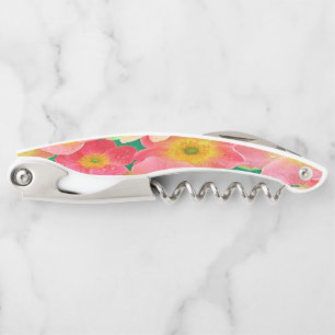 Corkscrew Bottle Opener Floral