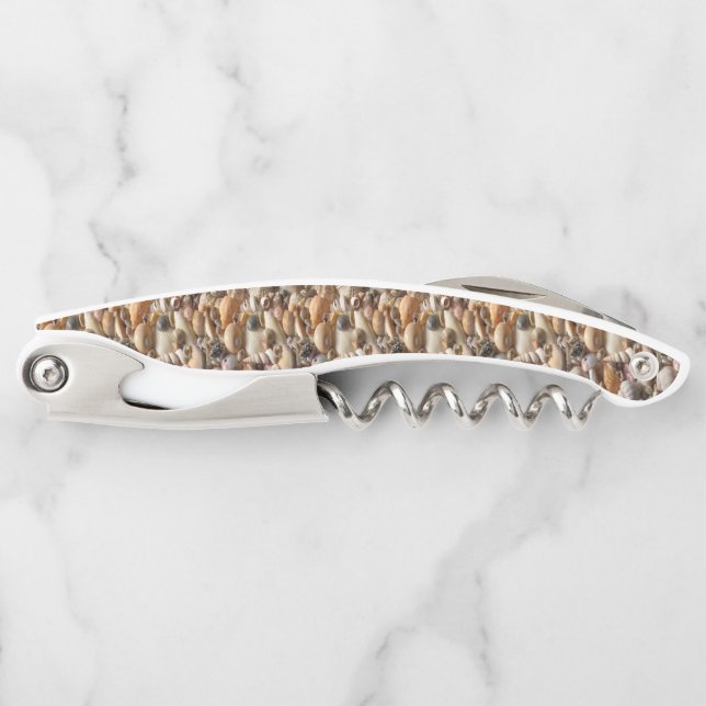 Corkscrew Bottle Opener Seashells (Front)