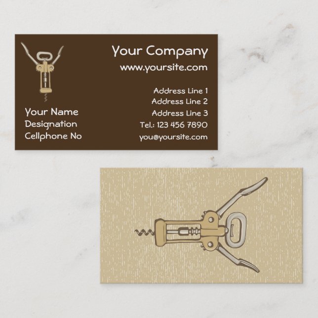 Corkscrew Business Card (Front/Back)