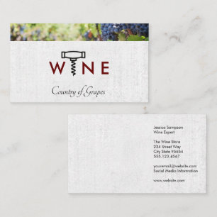 Corkscrew Logo Vineyard Business Card