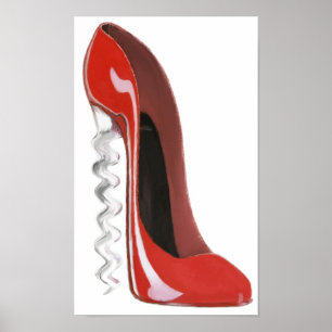 Corkscrew Red Stiletto Shoe Print