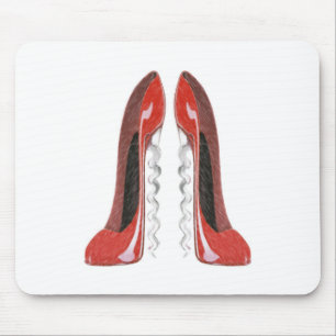 Corkscrew Red Stiletto Shoes Mouse Pad