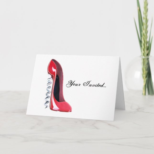 Corkscrew Shoe Invitation (Front)