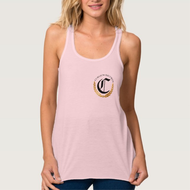 corleon black on black tank top for women (Front)