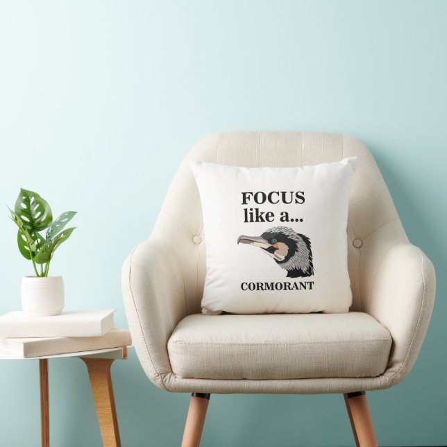Cormorant Bird Focus Like A Cormorant  Cushion (Chair)