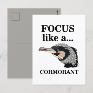 Cormorant Bird Focus Like A Cormorant  Postcard