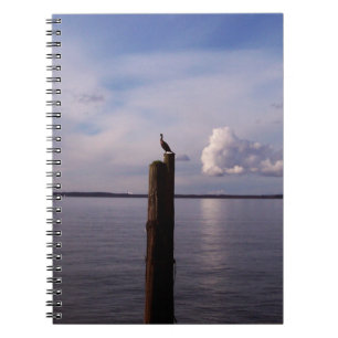 Cormorant On Pole Spiral Notebook