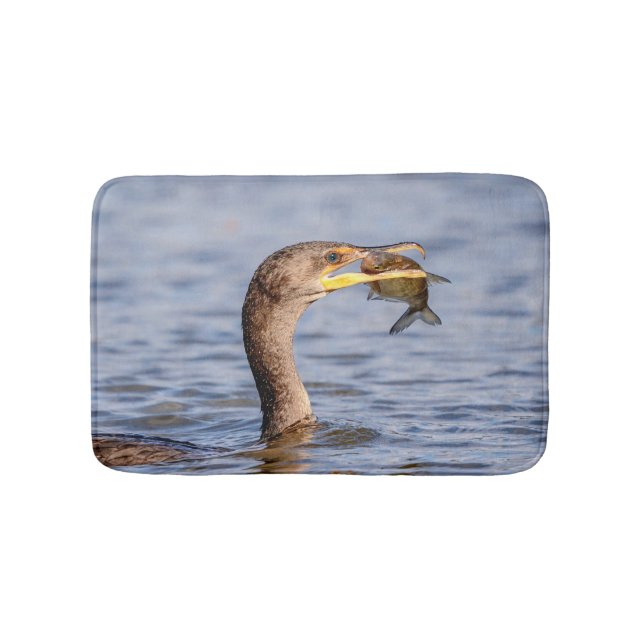 Cormorant with a fish bath mat (Front)