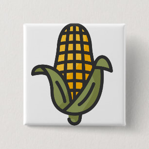corn 15 cm square badge