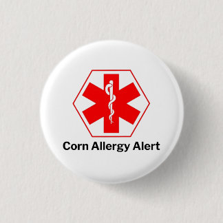 Corn Allergy Alert 3 Cm Round Badge