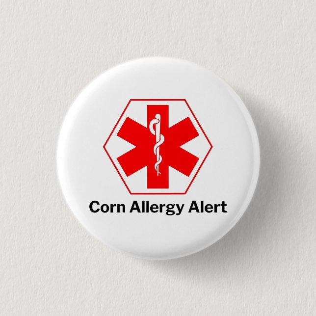 Corn Allergy Alert 3 Cm Round Badge (Front)