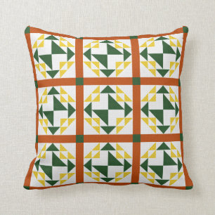 Corn & Beans II Quilt Pattern Throw Pillow