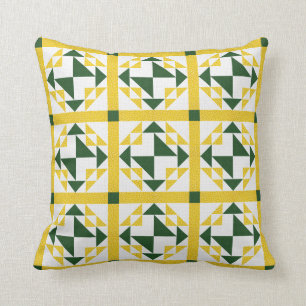 Corn & Beans Quilt Pattern Throw Pillow