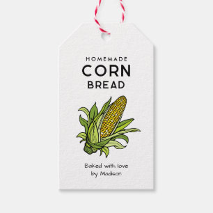Corn bread with cob symbol for homemade recipe gift tags